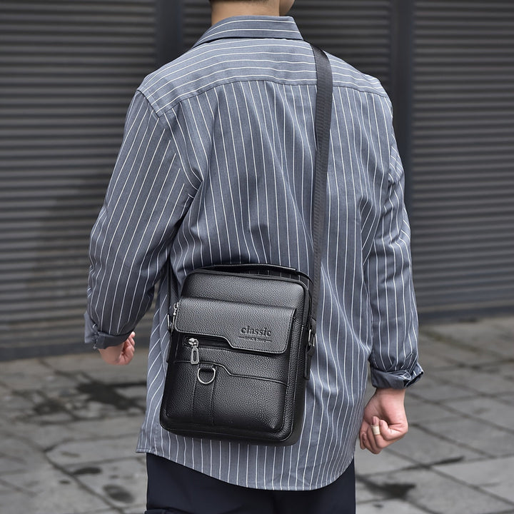 Men's Shoulder Bag | Vintage Design | Multiple Compartments & Detachable Strap