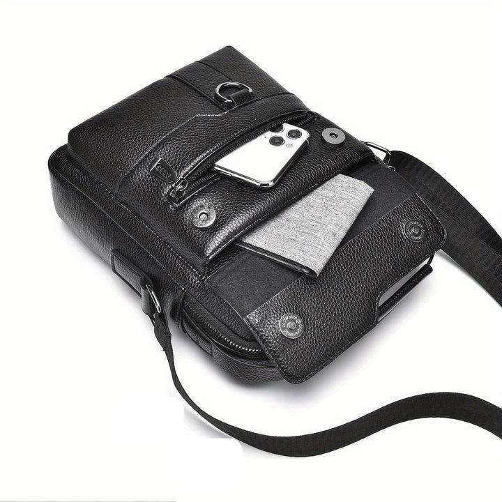 Men's Shoulder Bag | Vintage Design | Multiple Compartments & Detachable Strap