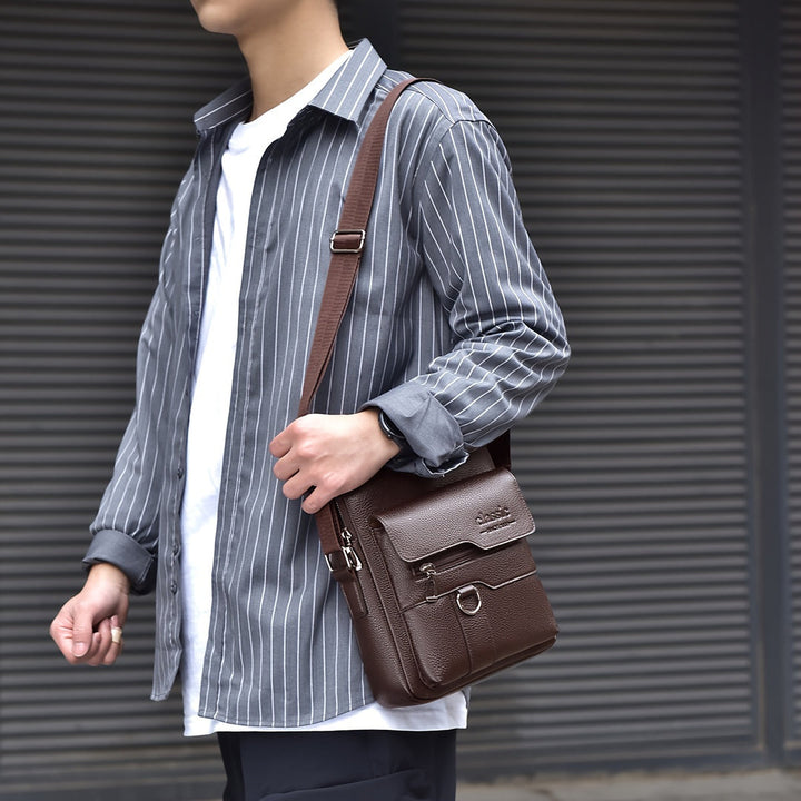 Men's Shoulder Bag | Vintage Design | Multiple Compartments & Detachable Strap