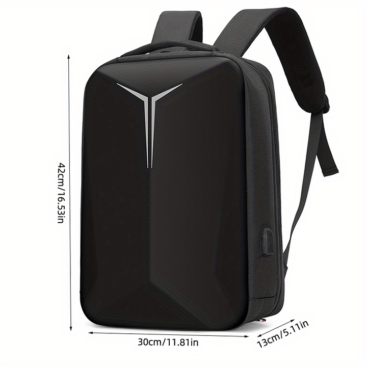 Men’s Backpack | Hard Shell & Laptop Compartment | Reflective & Multifunctional | Black Nylon