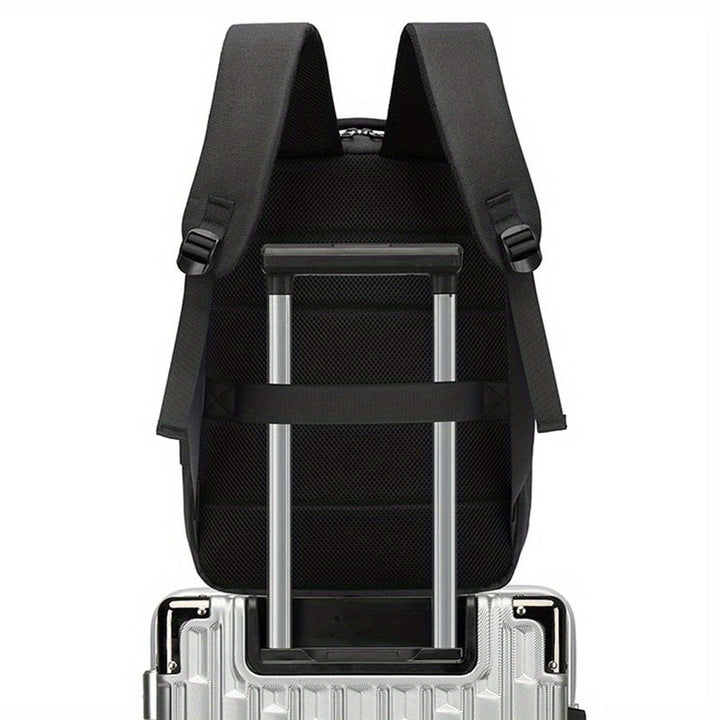 Men’s Backpack | Hard Shell & Laptop Compartment | Reflective & Multifunctional | Black Nylon