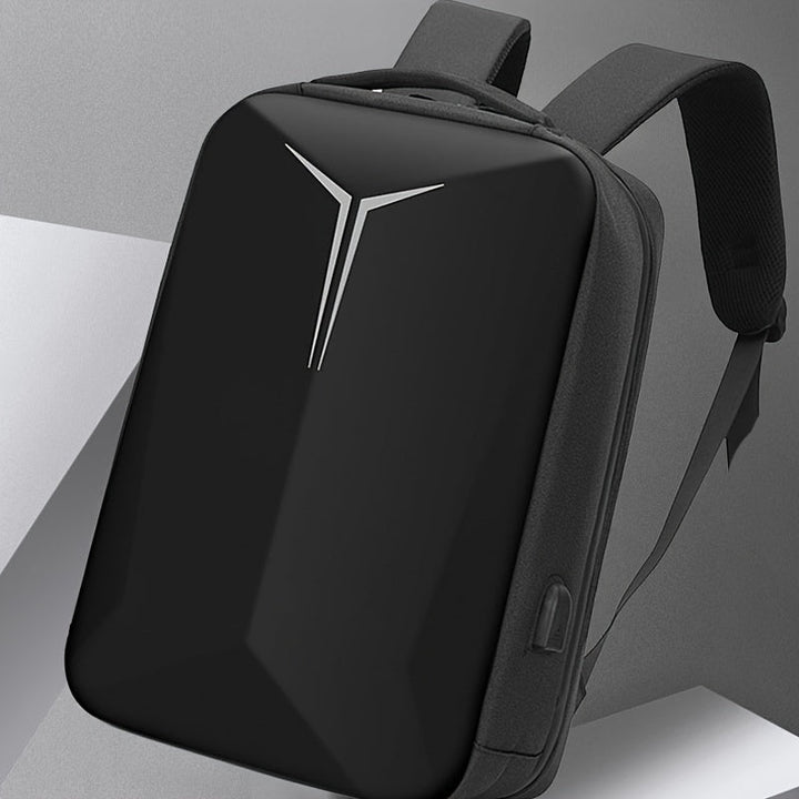 Men’s Backpack | Hard Shell & Laptop Compartment | Reflective & Multifunctional | Black Nylon