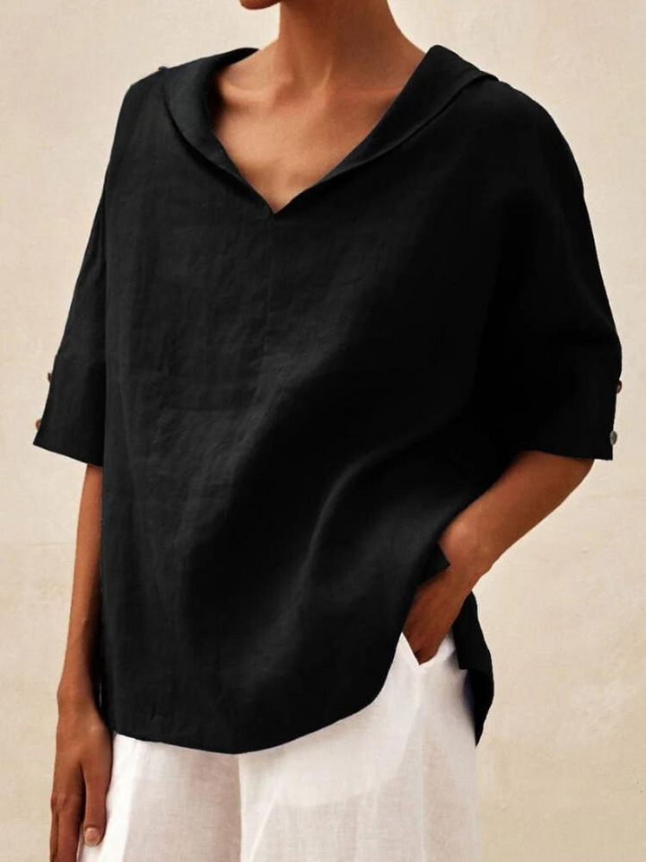 Women’s V-Neck Casual Shirt | Relaxed Fit | Everyday Comfort | Breathable Fabric