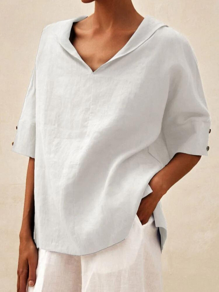 Women’s V-Neck Casual Shirt | Relaxed Fit | Everyday Comfort | Breathable Fabric