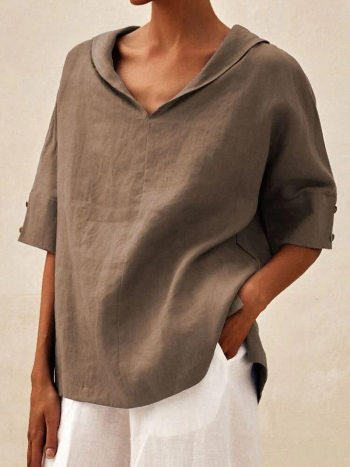 Women’s V-Neck Casual Shirt | Relaxed Fit | Everyday Comfort | Breathable Fabric
