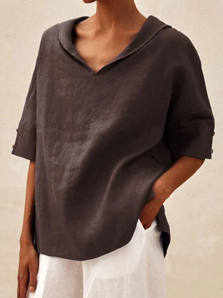 Women’s V-Neck Casual Shirt | Relaxed Fit | Everyday Comfort | Breathable Fabric