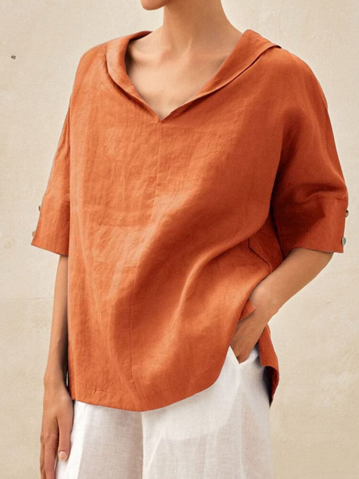 Women’s V-Neck Casual Shirt | Relaxed Fit | Everyday Comfort | Breathable Fabric