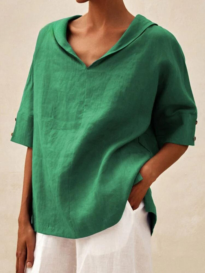 Women’s V-Neck Casual Shirt | Relaxed Fit | Everyday Comfort | Breathable Fabric