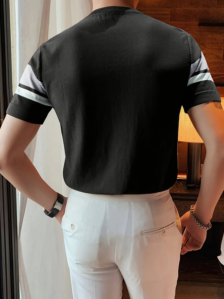 Men’s Shirt | Colorblock Design | Sporty Knitwear & Lightweight | Rayon