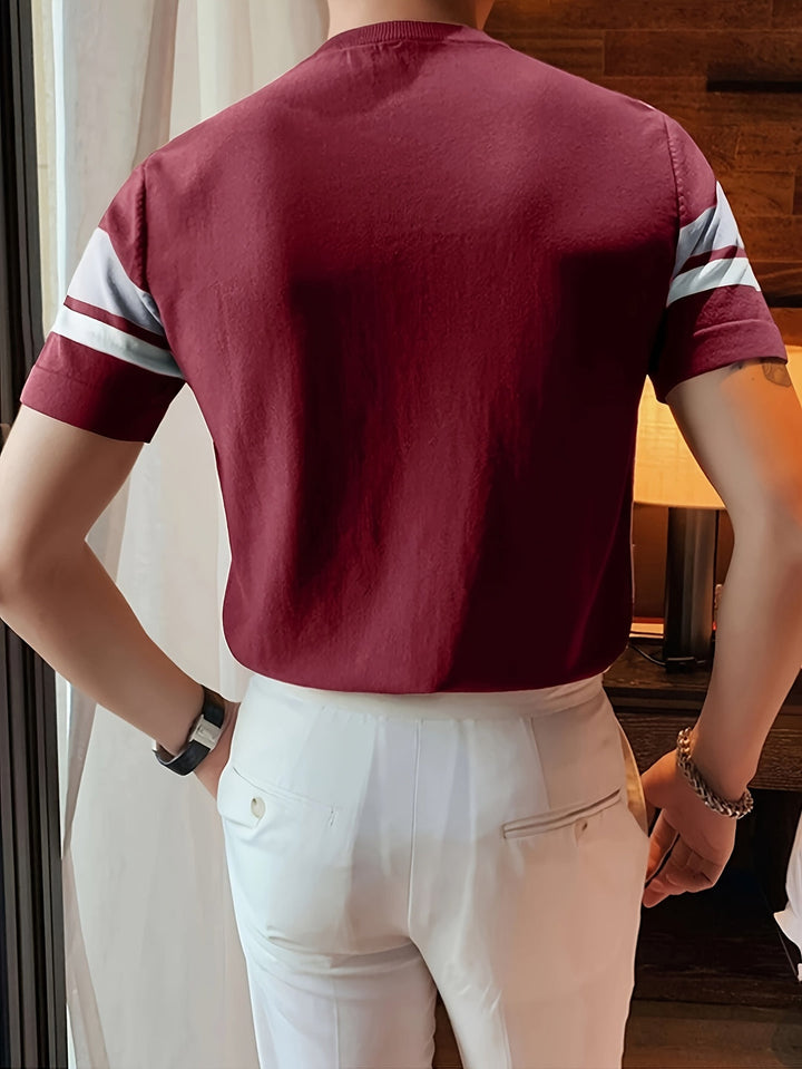 Men’s Shirt | Colorblock Design | Sporty Knitwear & Lightweight | Rayon