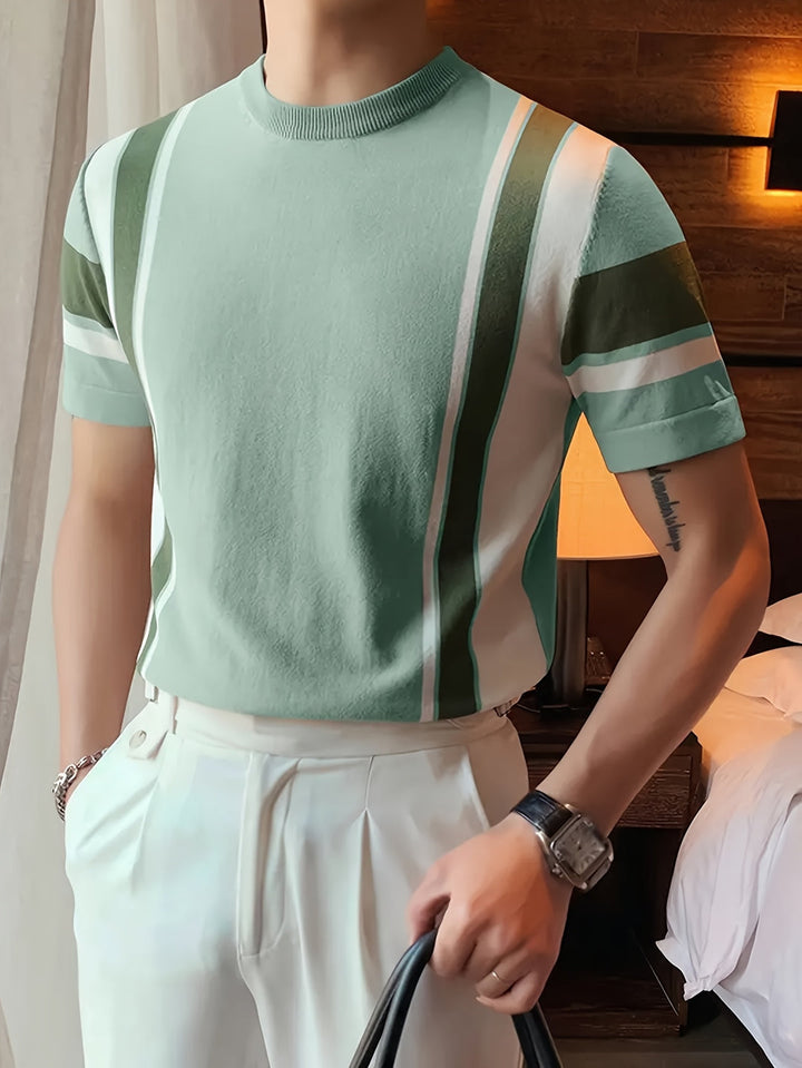 Men’s Shirt | Colorblock Design | Sporty Knitwear & Lightweight | Rayon