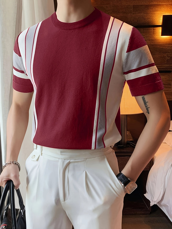 Men’s Shirt | Colorblock Design | Sporty Knitwear & Lightweight | Rayon