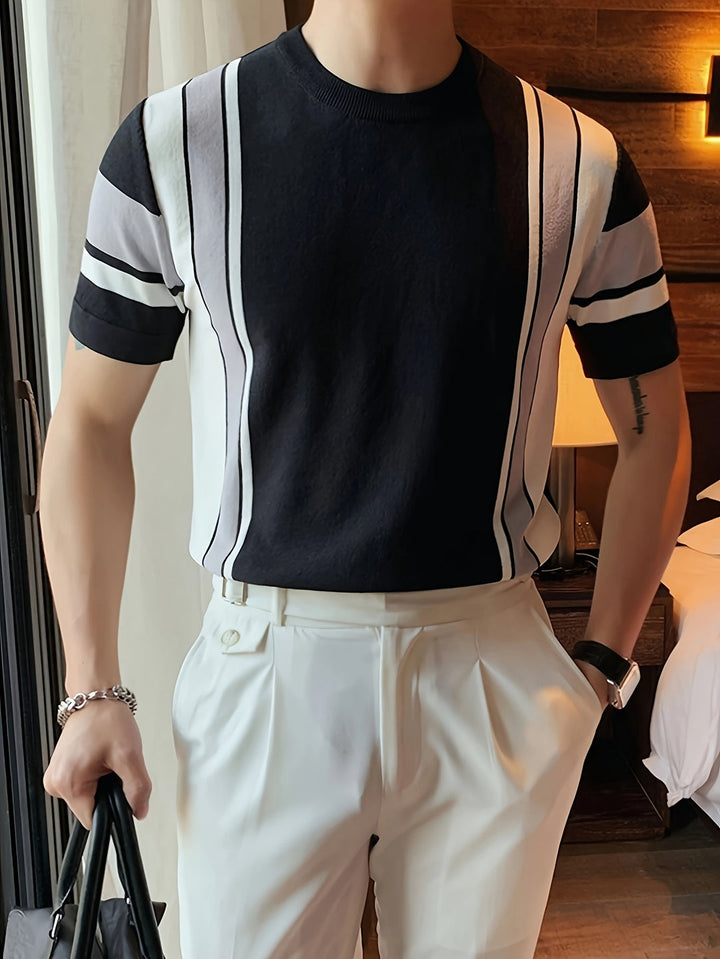 Men’s Shirt | Colorblock Design | Sporty Knitwear & Lightweight | Rayon