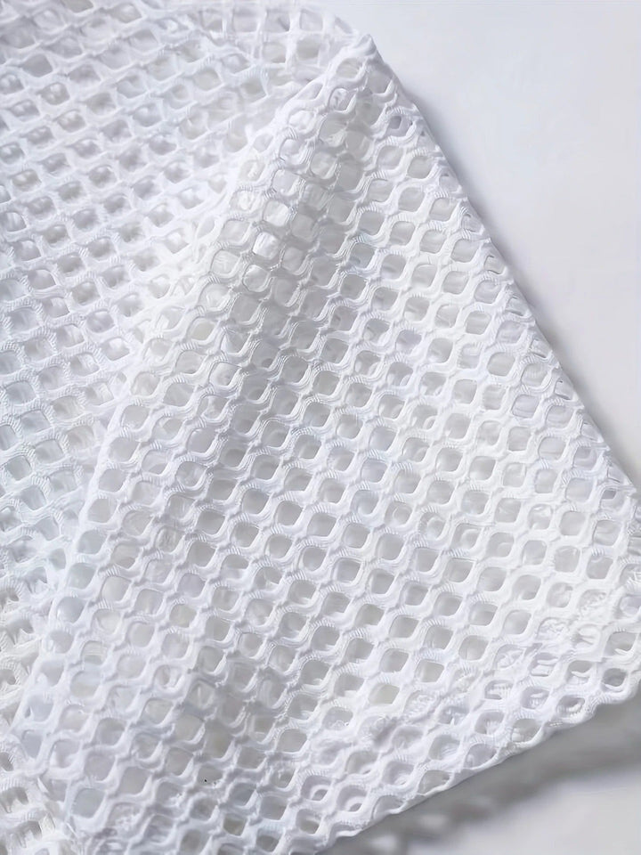 Men's Summer Shirt | Cut-Outs & Short Sleeves | Trendy & Airy | Polyester