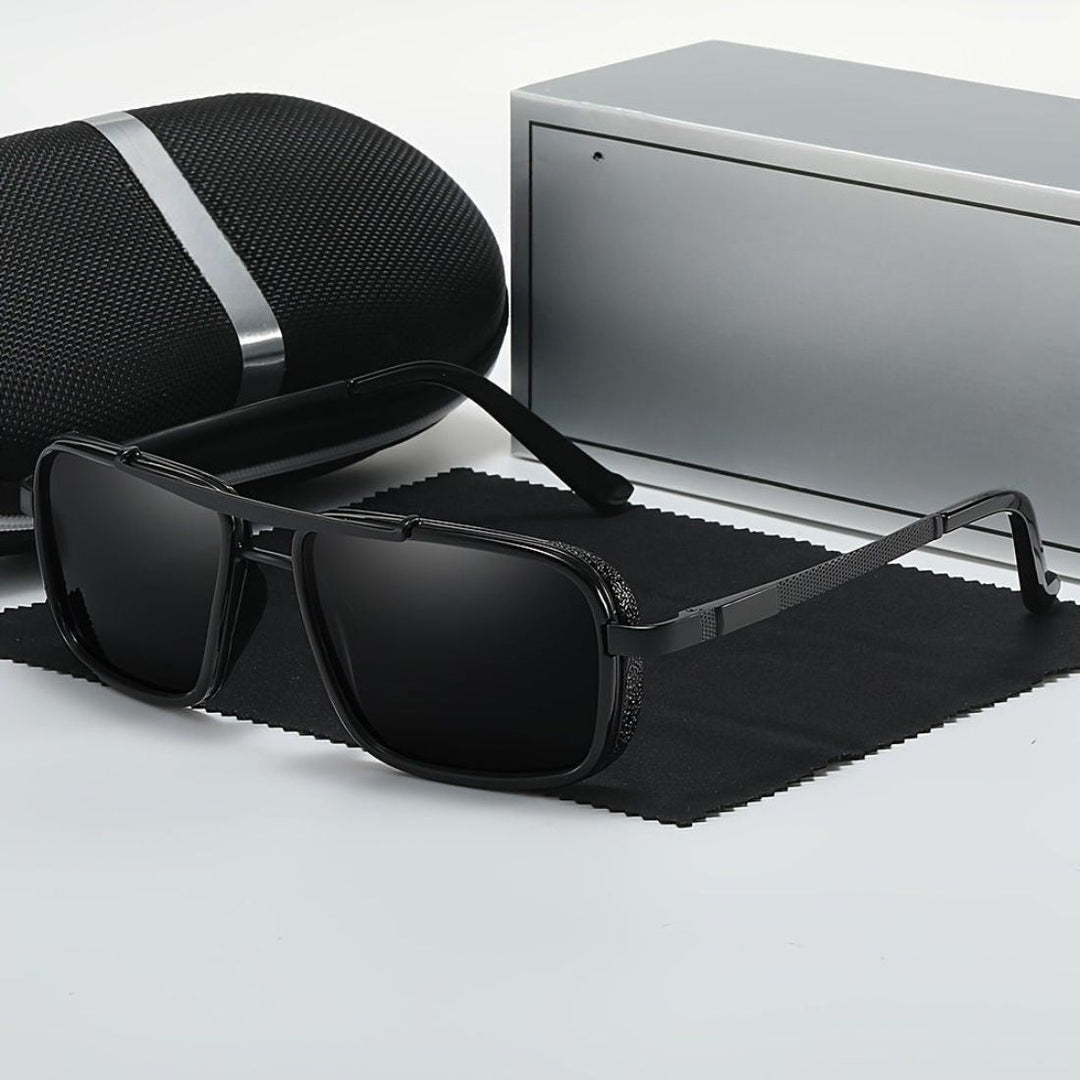 Men's Polarized Sunglasses | Classic Square Frame | Stainless Steel & TAC Lenses