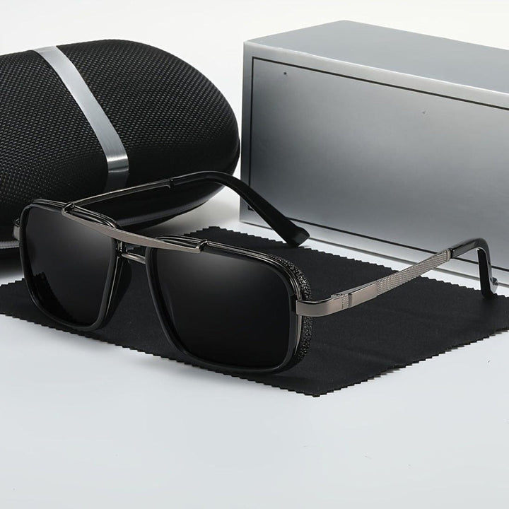 Men's Polarized Sunglasses | Classic Square Frame | Stainless Steel & TAC Lenses