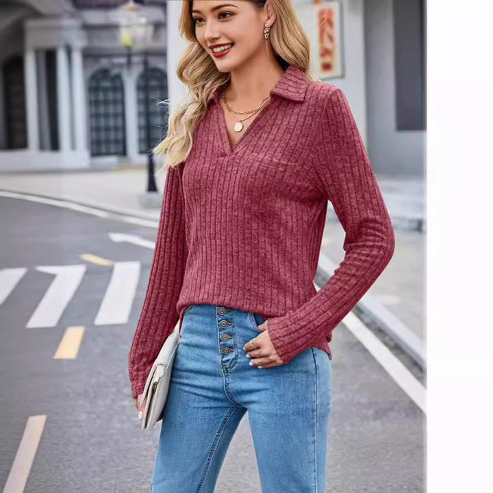 Women’s Jumpers | Ribbed Knit Pullover | Casual Winter Clothing
