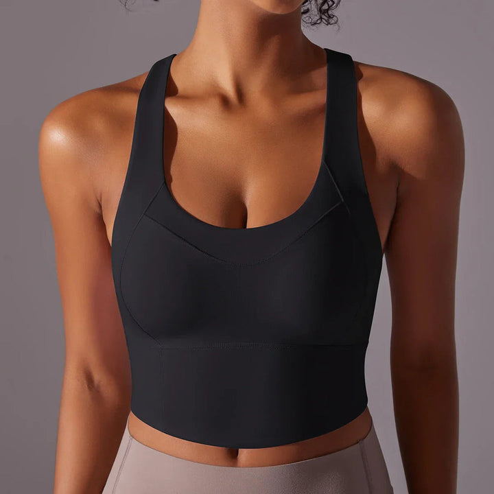 Women's Sports Bra | Fitted & Stretchy | Nylon Crop Top | Yoga & Training
