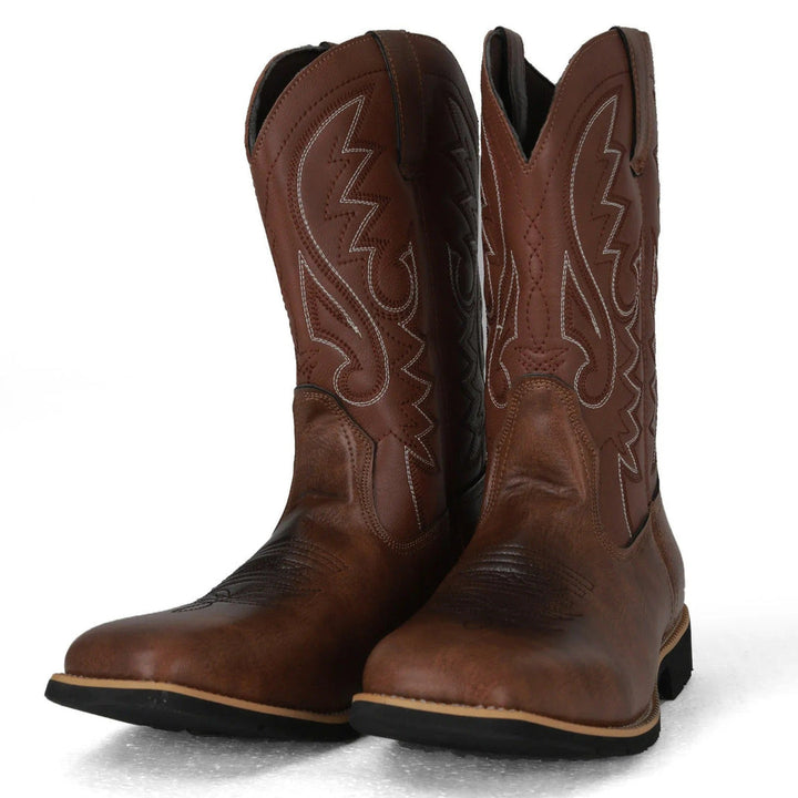 Men’s Boots | Western Cowboy Shoes | Luxury PU Leather