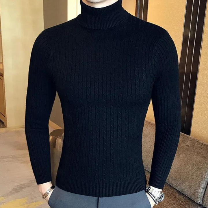 Men's Sweatshirt | Pullover with Turtleneck Knit | Casual Wear