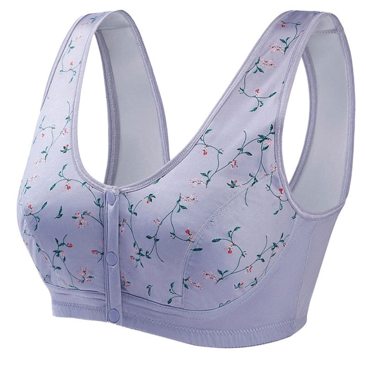 Floral Bralette for Women | Front Fastening | Push-up Effect | Wireless | Comfortable for Sleep