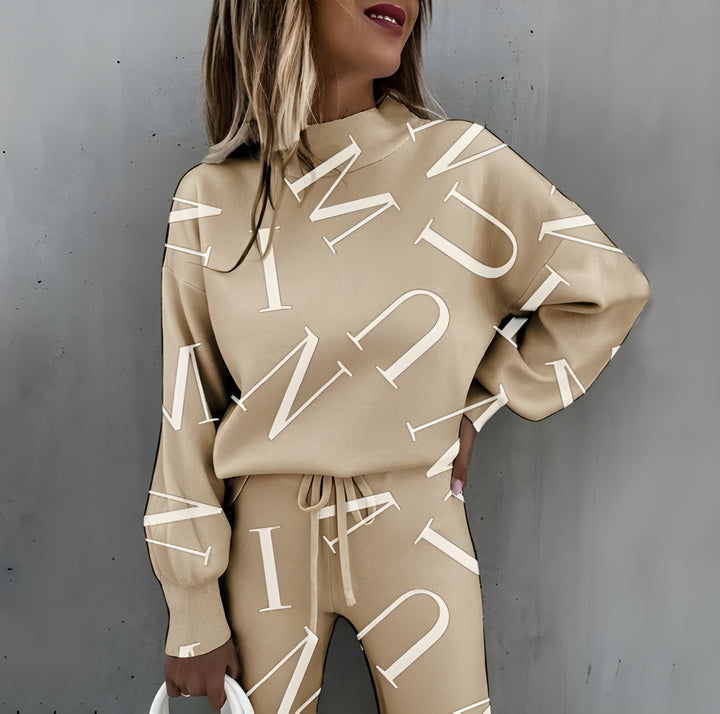 Women's Two-Piece Set | Printed Tracksuit | Long Sleeve Top & Pants | Casual & Trendy Loungewear