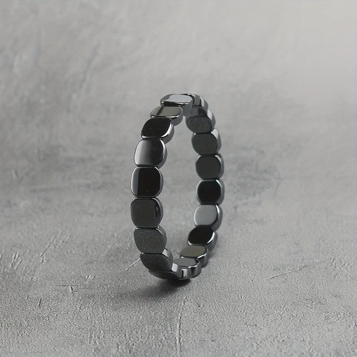 Men’s Bracelet | Square Black Stone | Retro & Elegant | Artificial Stone