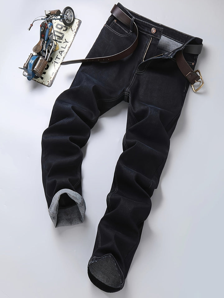 Men’s Jeans | Barrel Fit | Classic Washed Denim | Comfortable Straight Cut | Solid Colour