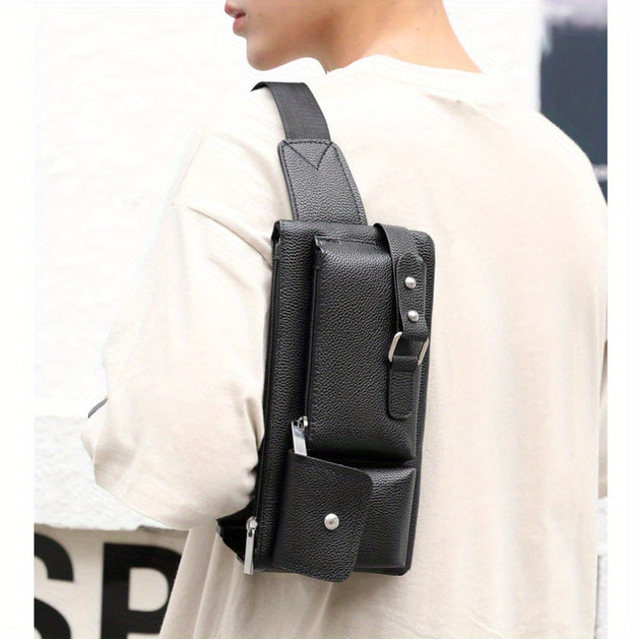 Men's Shoulder Bag | Multifunctional Design | Adjustable Strap & Multiple Pockets | Premium Leather