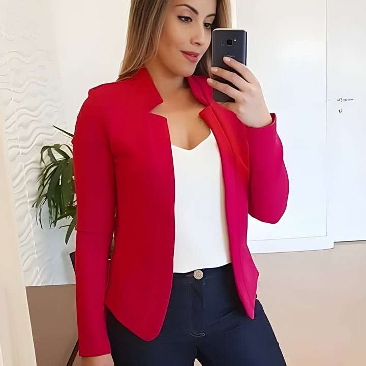Women's Blazer | Slim Fit Open Front | Lightweight Office Jacket | Polyester