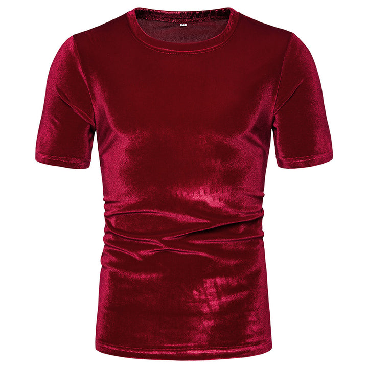 Men's Shirt | Velvet Look & Knitted | Short Sleeves | Polyester
