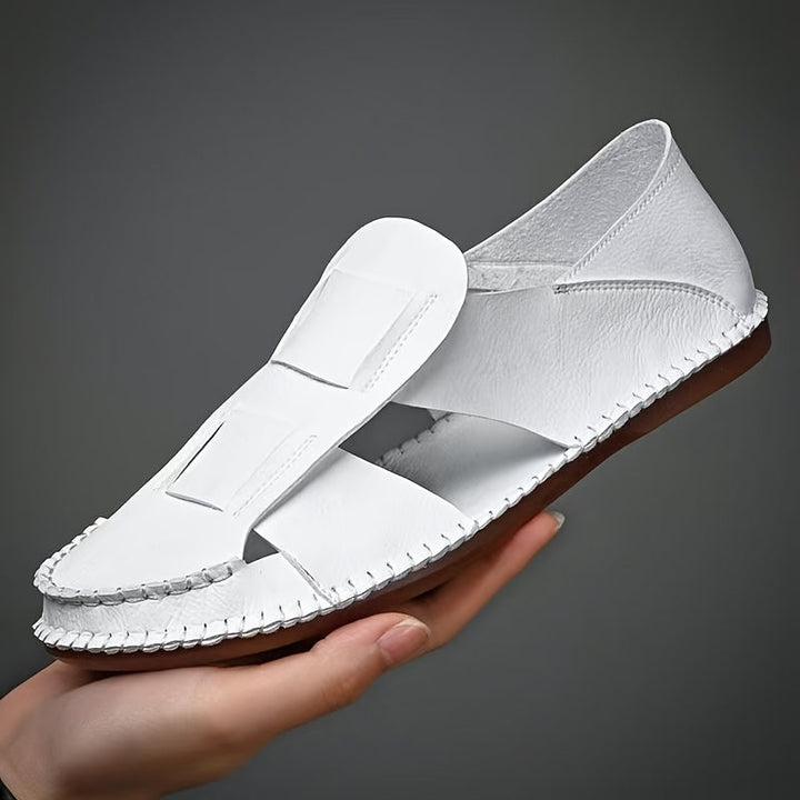 Men’s Sandals | Slip-On Street Style | Breathable & Non-Slip | Genuine Leather & Rubber