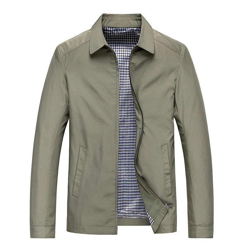 Men’s Black Jacket | Turn-Down Collar | Lightweight Soft Fabric
