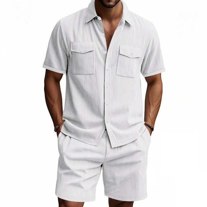 Men's Summer Set | Plain Colour Shirt & Shorts | Stylish & Breathable