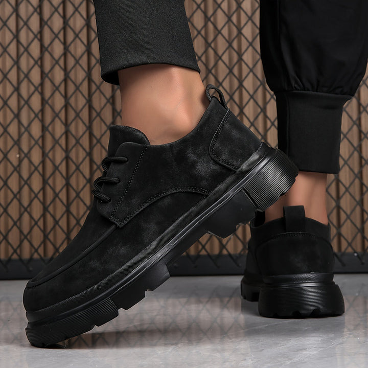 Men’s Shoes | Thick Sole & Lace-Up | Non-Slip & Trendy Business Style | PU & EVA