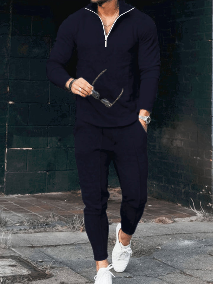 Men’s Tracksuit | 2-Piece Set with Zip & Drawstring | Sporty & Comfortable | Polyester