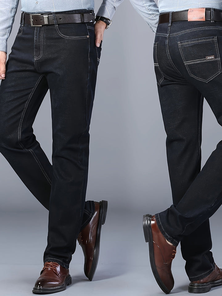 Men’s Jeans | Barrel Fit | Classic Washed Denim | Comfortable Straight Cut | Solid Colour