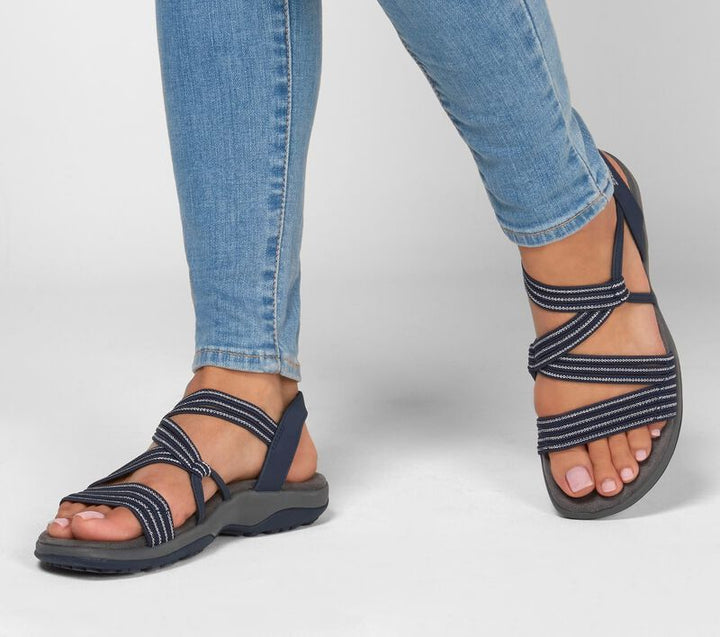 Women's Summer Sandals | Soft Sole & Elastic Fabric | Flat Wedge Beach Sandals | Casual & Comfortable