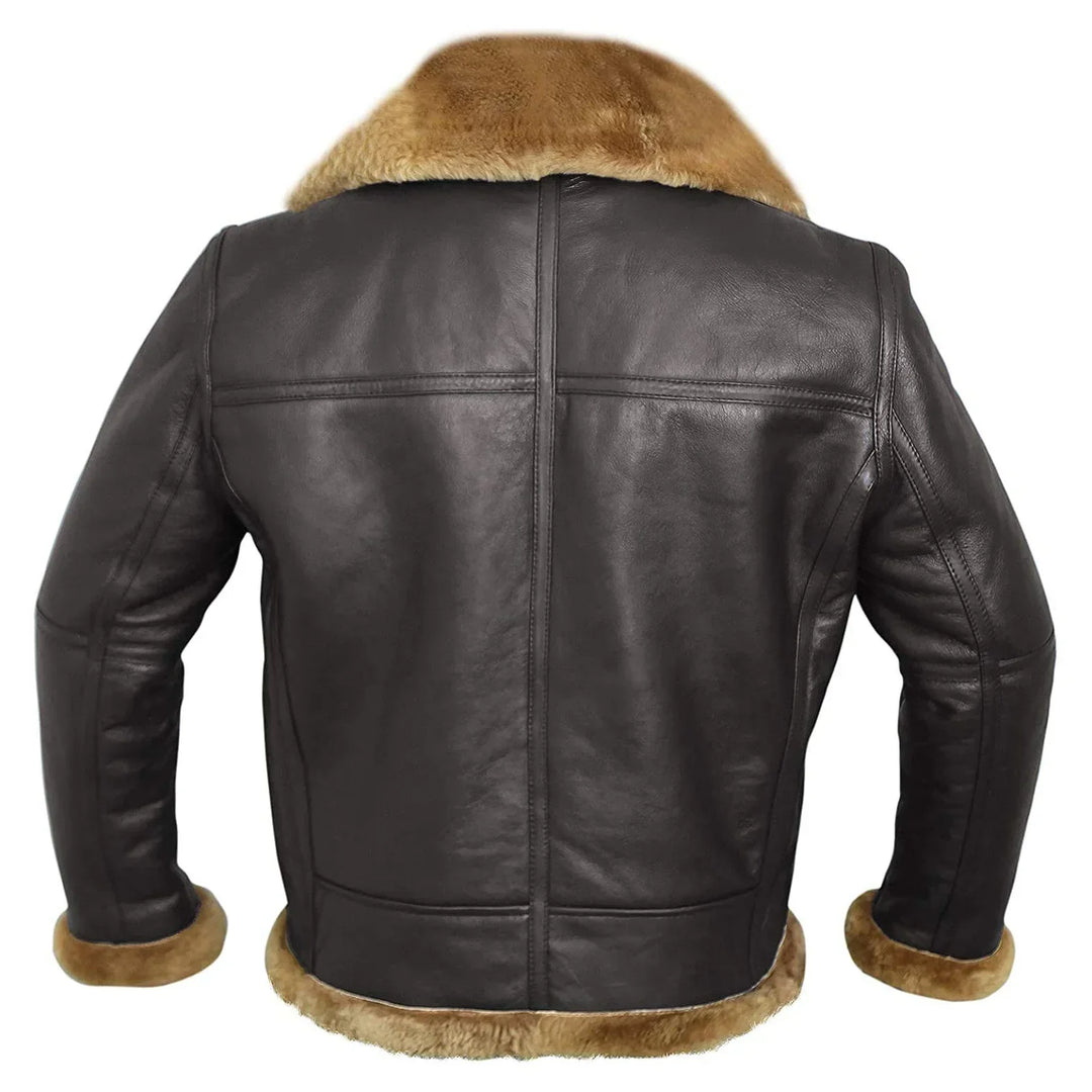 Men’s Bomber Jacket | Winter with Faux Fur Collar | Faux Leather | Oversized Fit