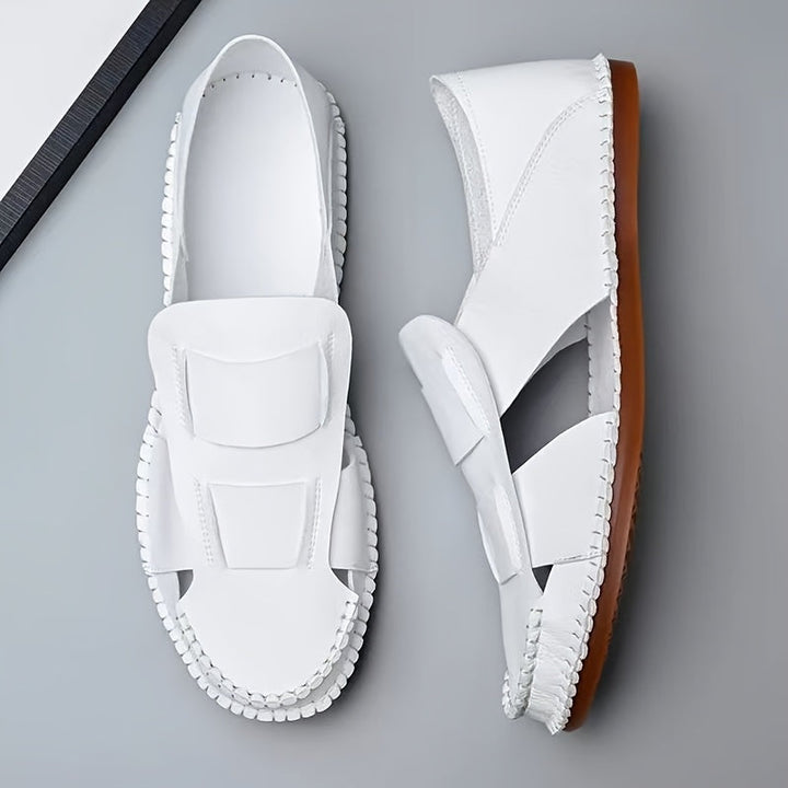 Men’s Sandals | Slip-On Street Style | Breathable & Non-Slip | Genuine Leather & Rubber