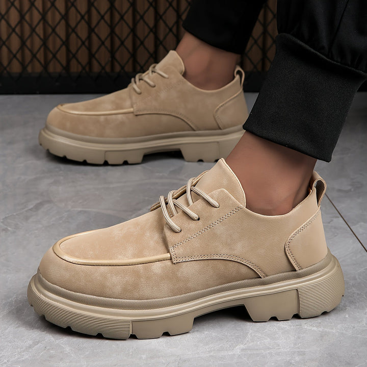 Men’s Shoes | Thick Sole & Lace-Up | Non-Slip & Trendy Business Style | PU & EVA