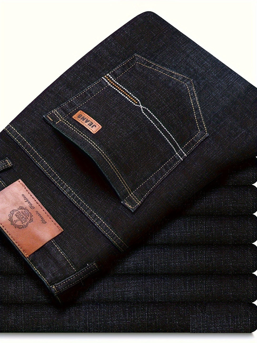 Men’s Jeans | Business Casual | Straight Leg & Slight Stretch | Cotton Blend with Pockets