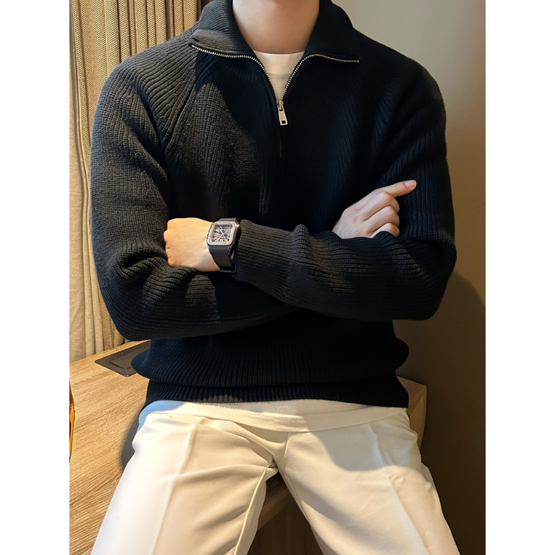 Men’s Sweatshirt | Thick Winter Pullover | Classic Collar Jumper