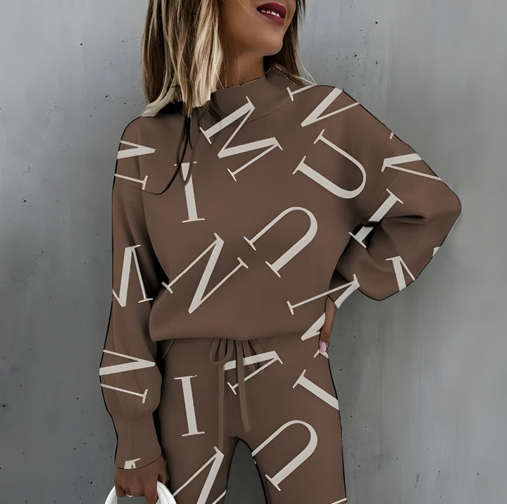 Women's Two-Piece Set | Printed Tracksuit | Long Sleeve Top & Pants | Casual & Trendy Loungewear