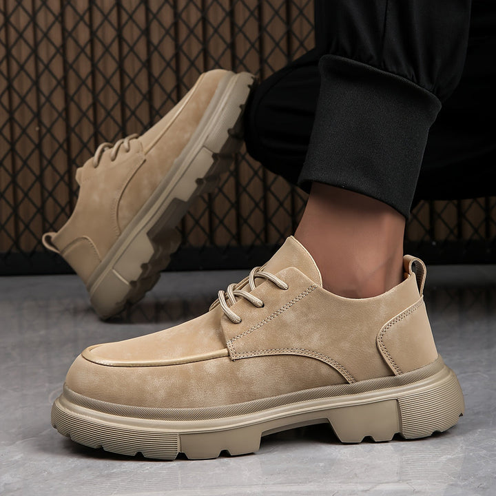 Men’s Shoes | Thick Sole & Lace-Up | Non-Slip & Trendy Business Style | PU & EVA