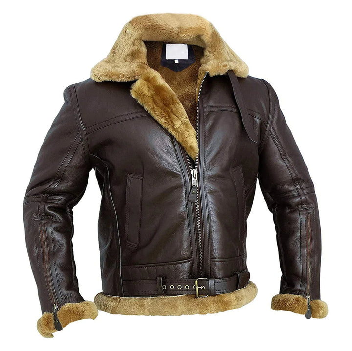 Men’s Bomber Jacket | Winter with Faux Fur Collar | Faux Leather | Oversized Fit