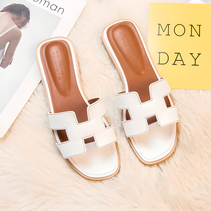 Women's Flat Sandals | H-Strap Design | Casual & Stylish | Summer Outdoor Slippers