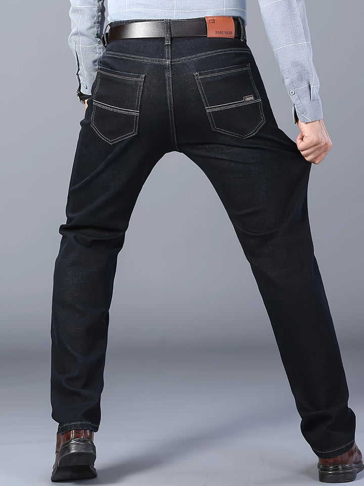 Men’s Jeans | Barrel Fit | Classic Washed Denim | Comfortable Straight Cut | Solid Colour