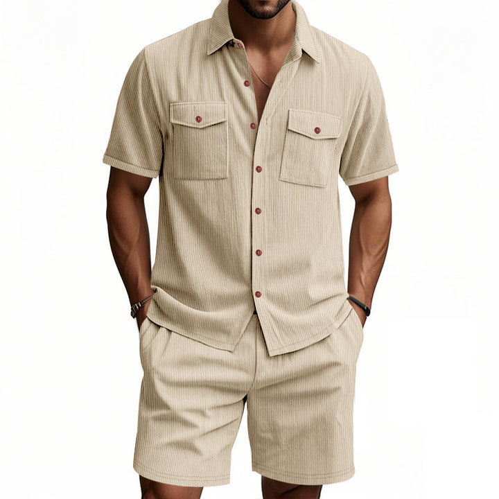 Men's Summer Set | Plain Colour Shirt & Shorts | Stylish & Breathable