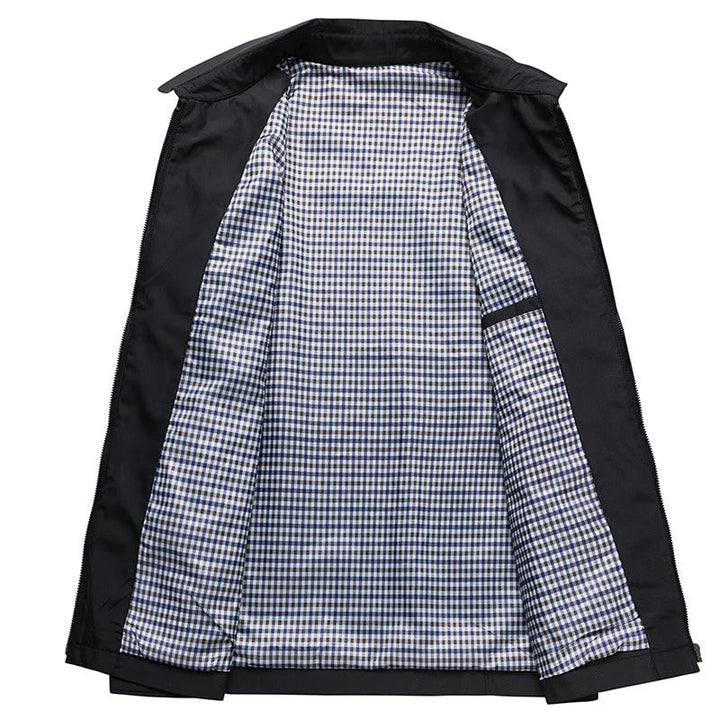 Men’s Black Jacket | Turn-Down Collar | Lightweight Soft Fabric